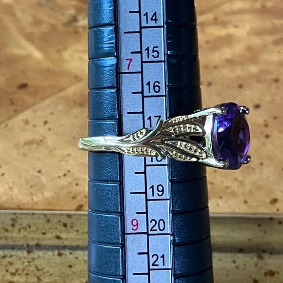 Moroccan Amethyst Sterling Silver Ring Size 8 - Picture 8 of 9